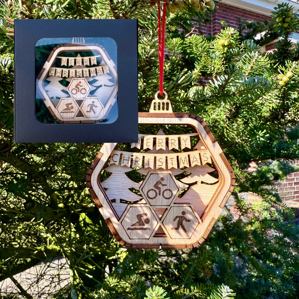 BT by Sonia 3D-Weihnachtskugel-Triathlon aus Holz