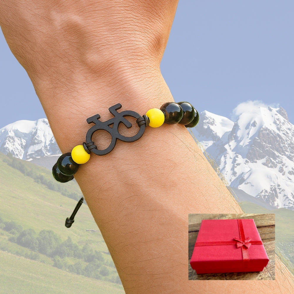 BT by Sonia Infinity Fahrradperlenarmband schwarz/gelb