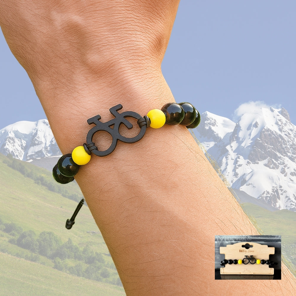 BT by Sonia Infinity Fahrradperlenarmband schwarz/gelb