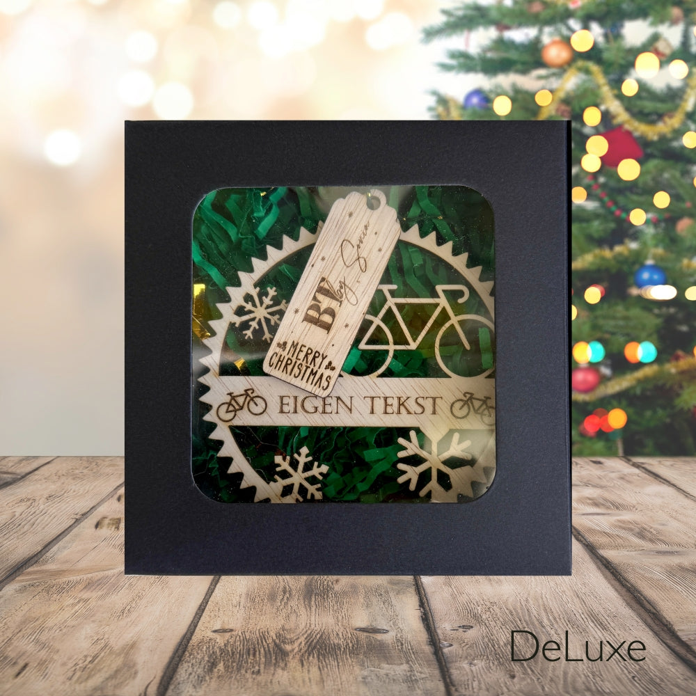 BT by Sonia Lasergesneden Houten Kerstbal – Gepersonaliseerd Wielrennen