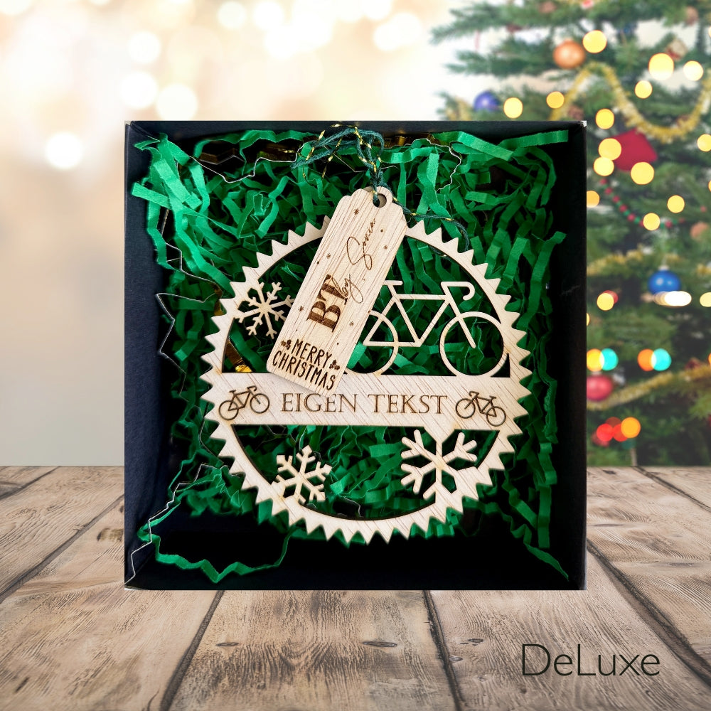 BT by Sonia Lasergesneden Houten Kerstbal – Gepersonaliseerd Wielrennen