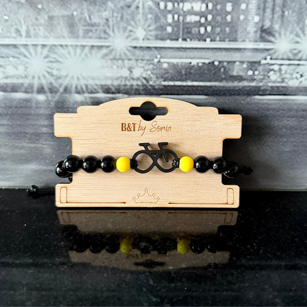 BT by Sonia Infinity Fahrradperlenarmband schwarz/gelb