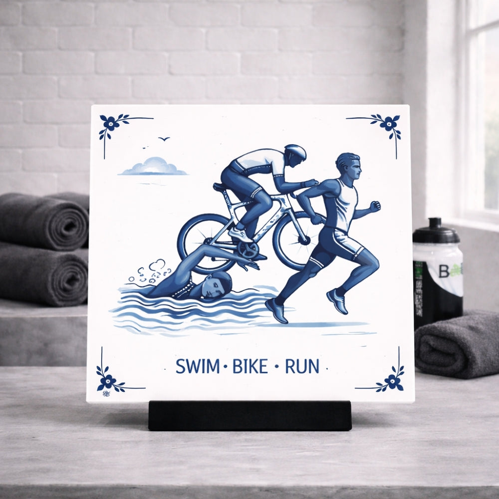 Delfter Blaue Triathlon-Fliese