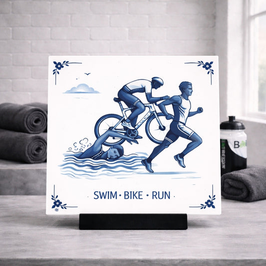 Delfter Blaue Triathlon-Fliese