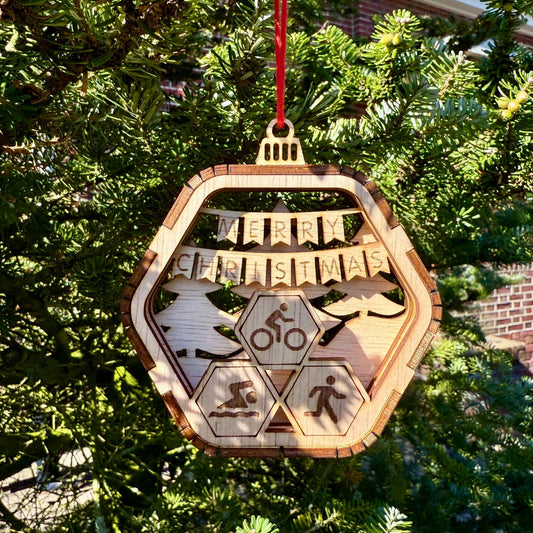 BT by Sonia 3D-Weihnachtskugel-Triathlon aus Holz