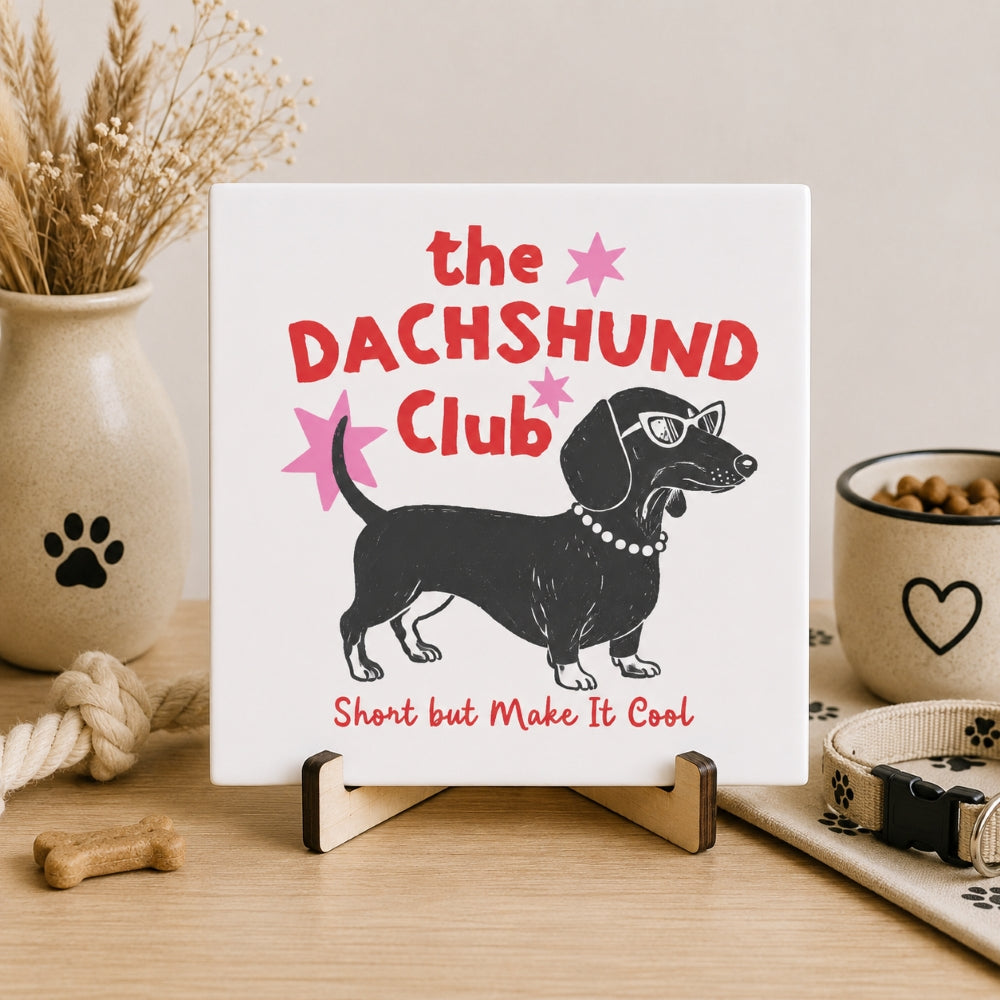 Dackel-Fliese mit Spruch - Dackel-Geschenk