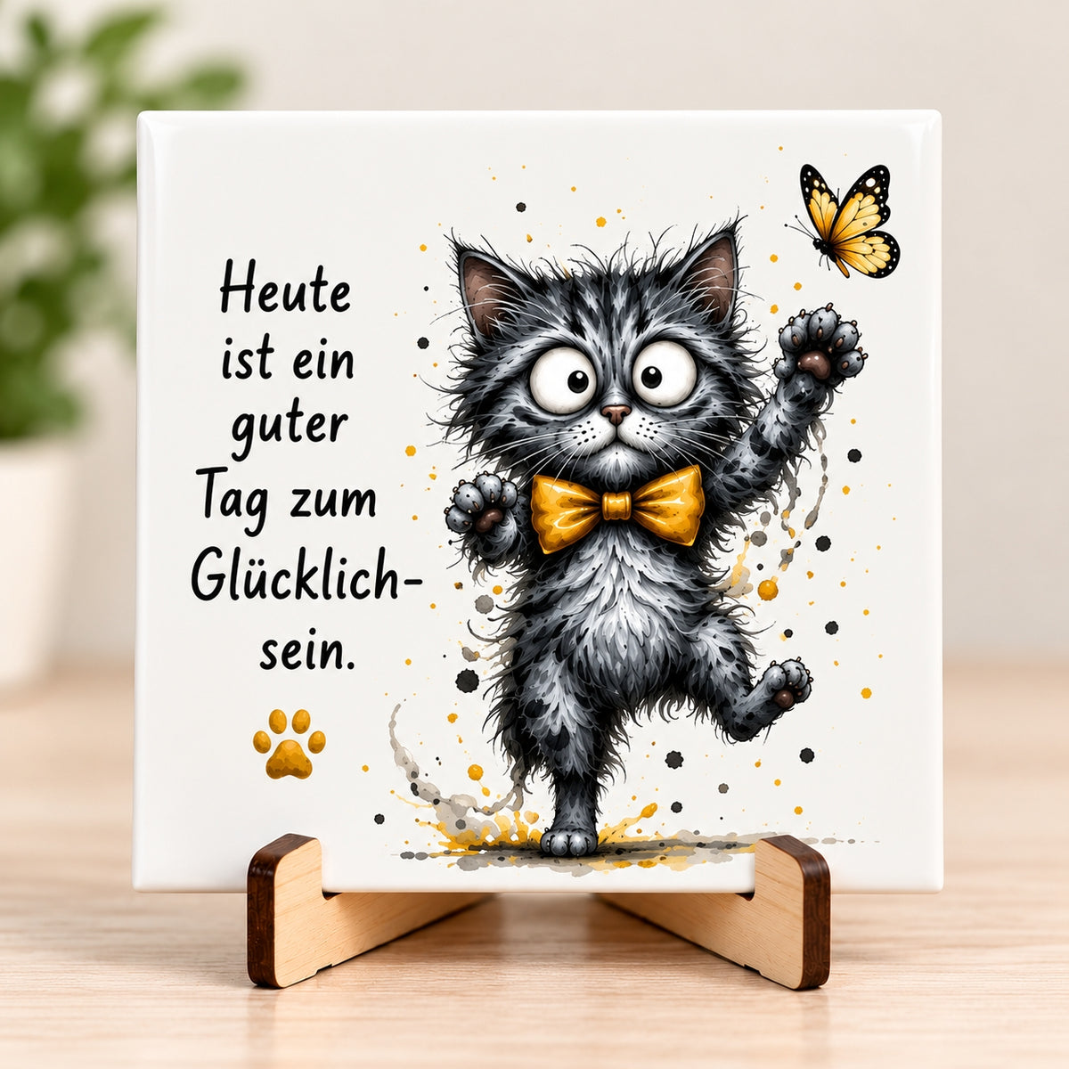 BT by Sonia Katten Fliese mit Spruch
