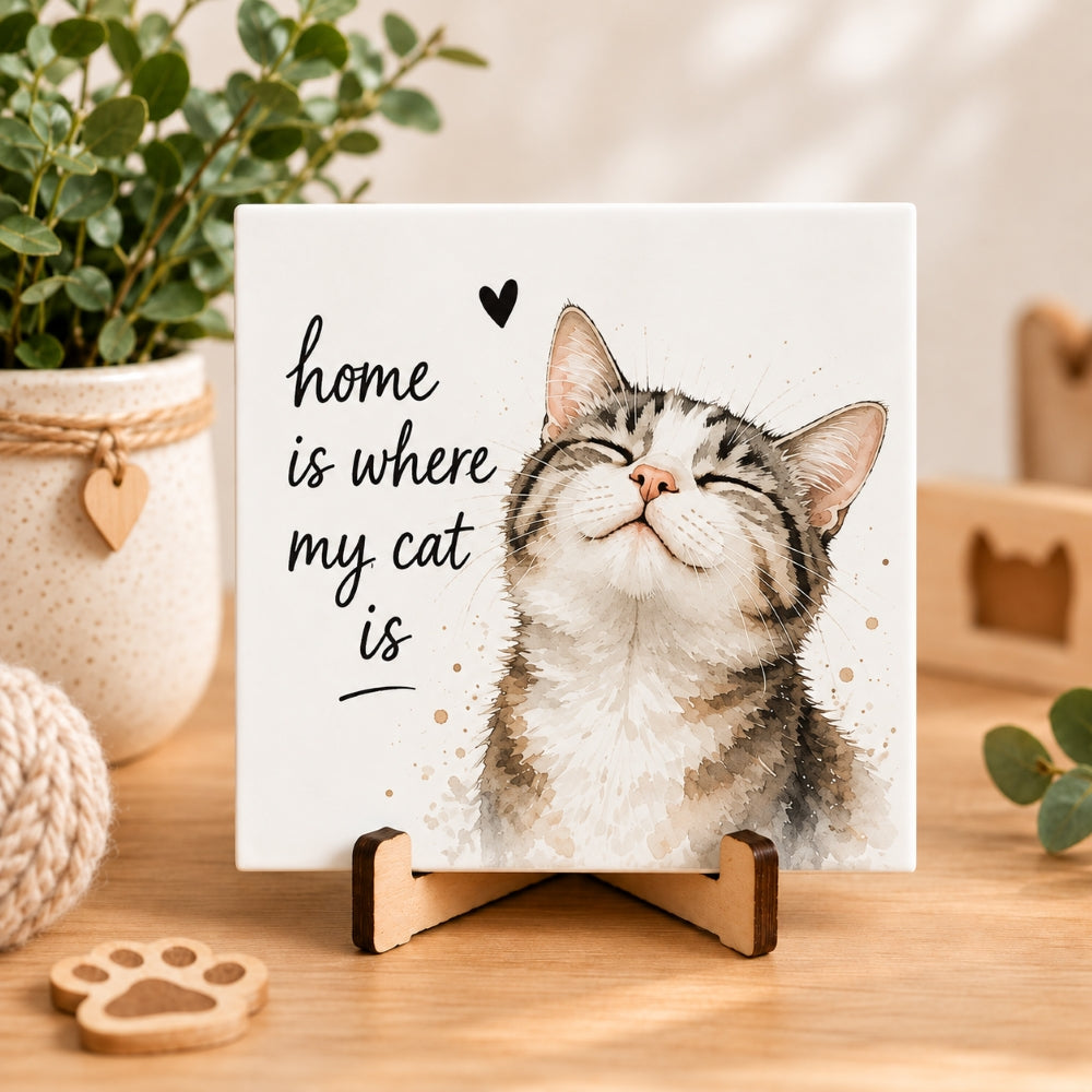BT von Sonia Katten Fliese | Geschenk Katze