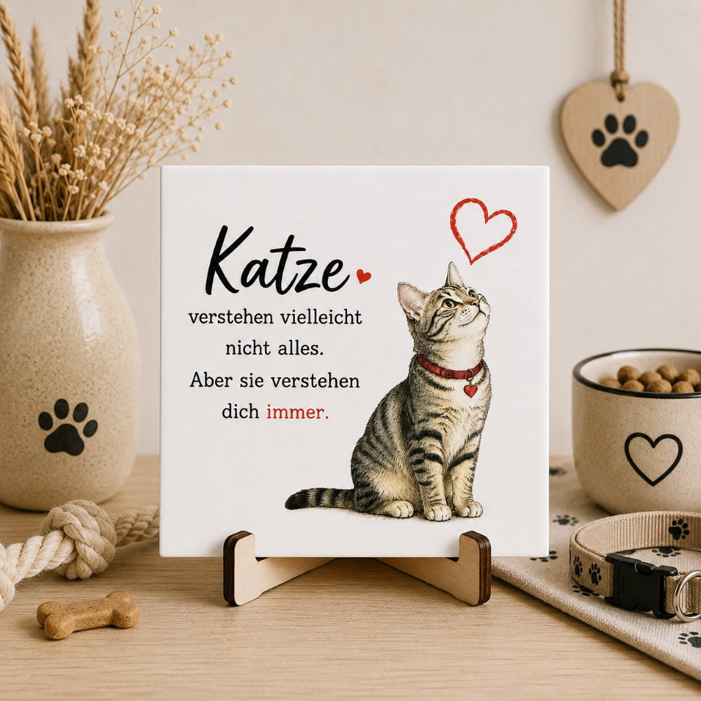 Katzenfliese mit Spruch – Katzengeschenk