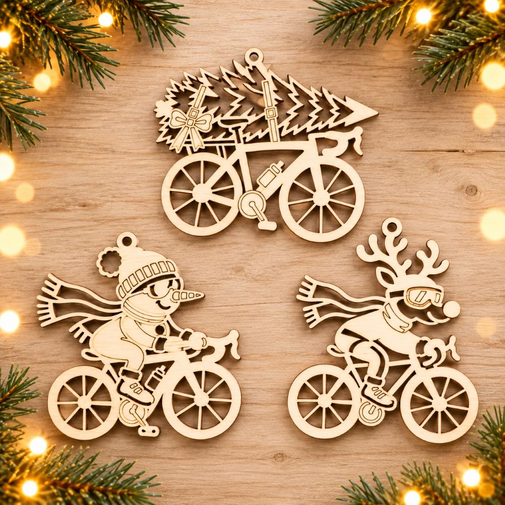 BT by Sona kerstballen kerstfiguren wielrennen | set van 3