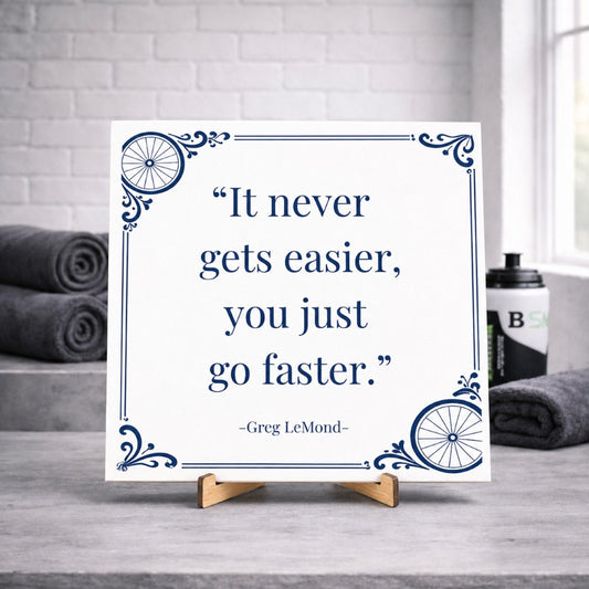 Delfsblauwe tegel wielrennen Quote LeMond