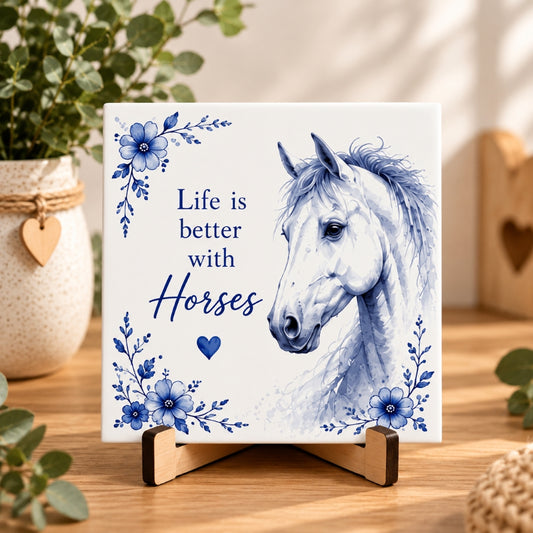 BT by Sonia tegel Delftsblauw met Paard