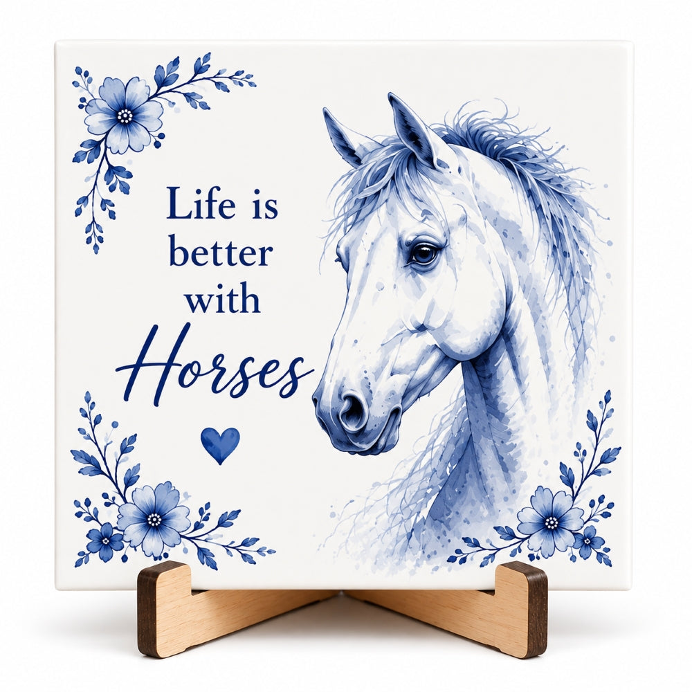 BT by Sonia Fliese Delfter Blau mit Pferd