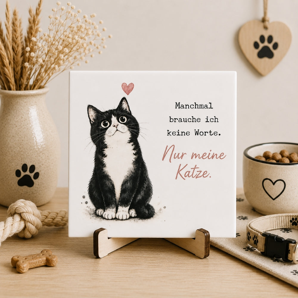Katzenfliese mit Spruch – Katzengeschenk