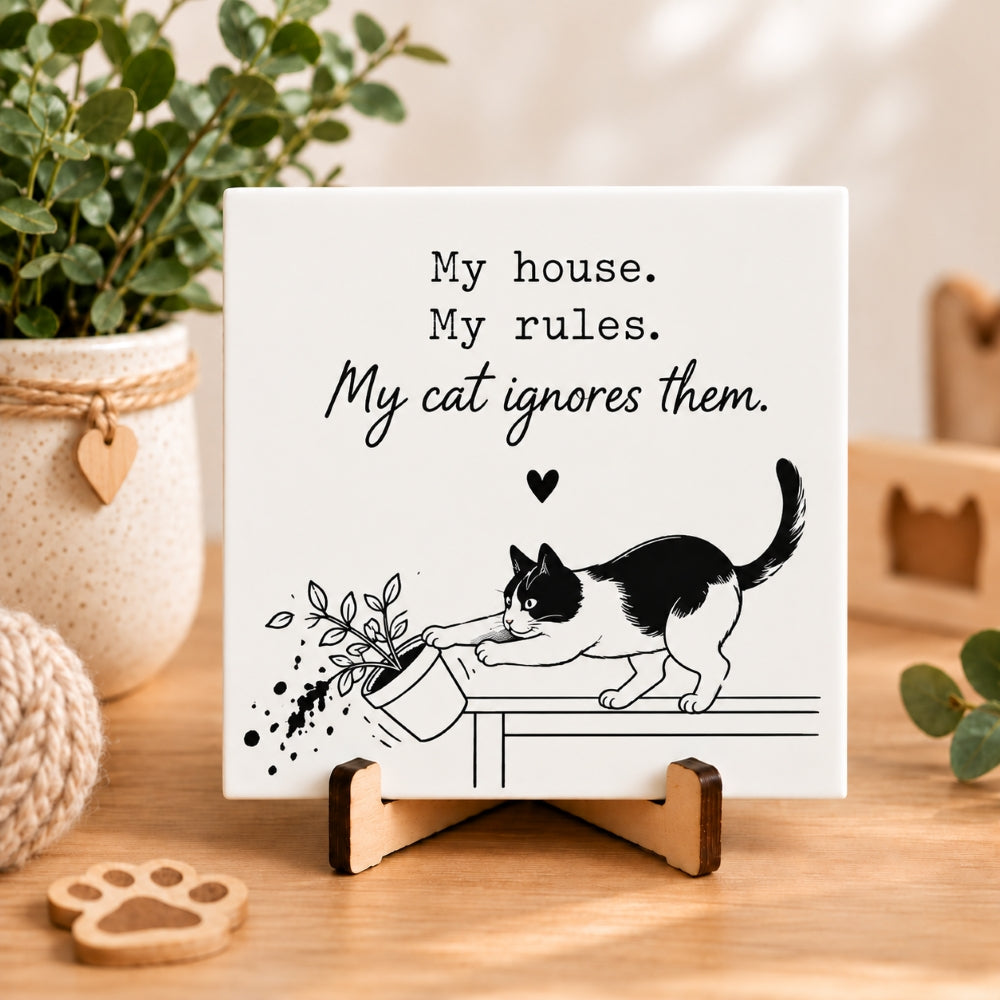 BT von Sonia Katten Fliese | Geschenk Katze