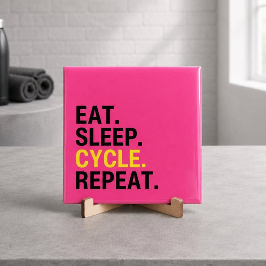 Tegeltje wielrennen pink