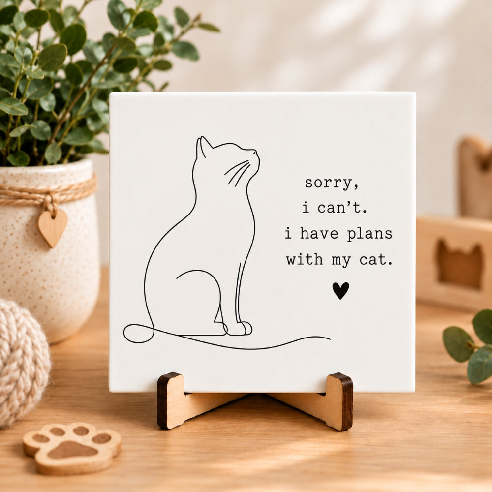 BT von Sonia Katten Fliese | Geschenk Katze