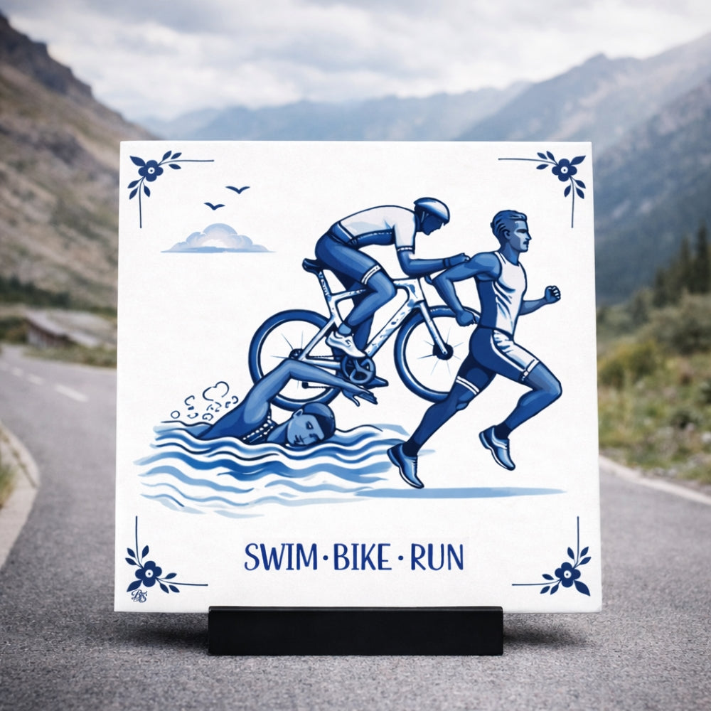 Delfter Blaue Triathlon-Fliese