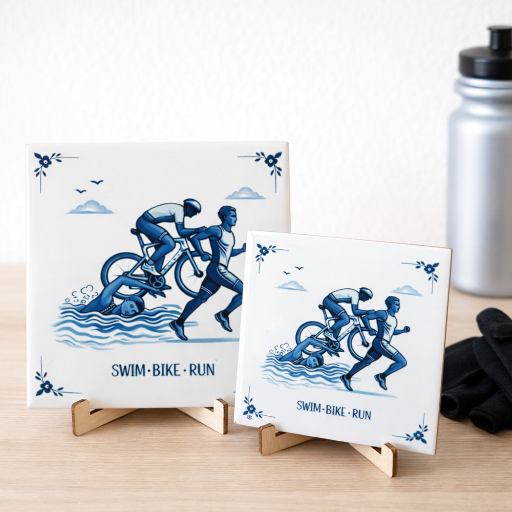 Delfter Blaue Triathlon-Fliese