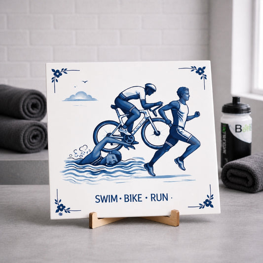 Delfter Blaue Triathlon-Fliese