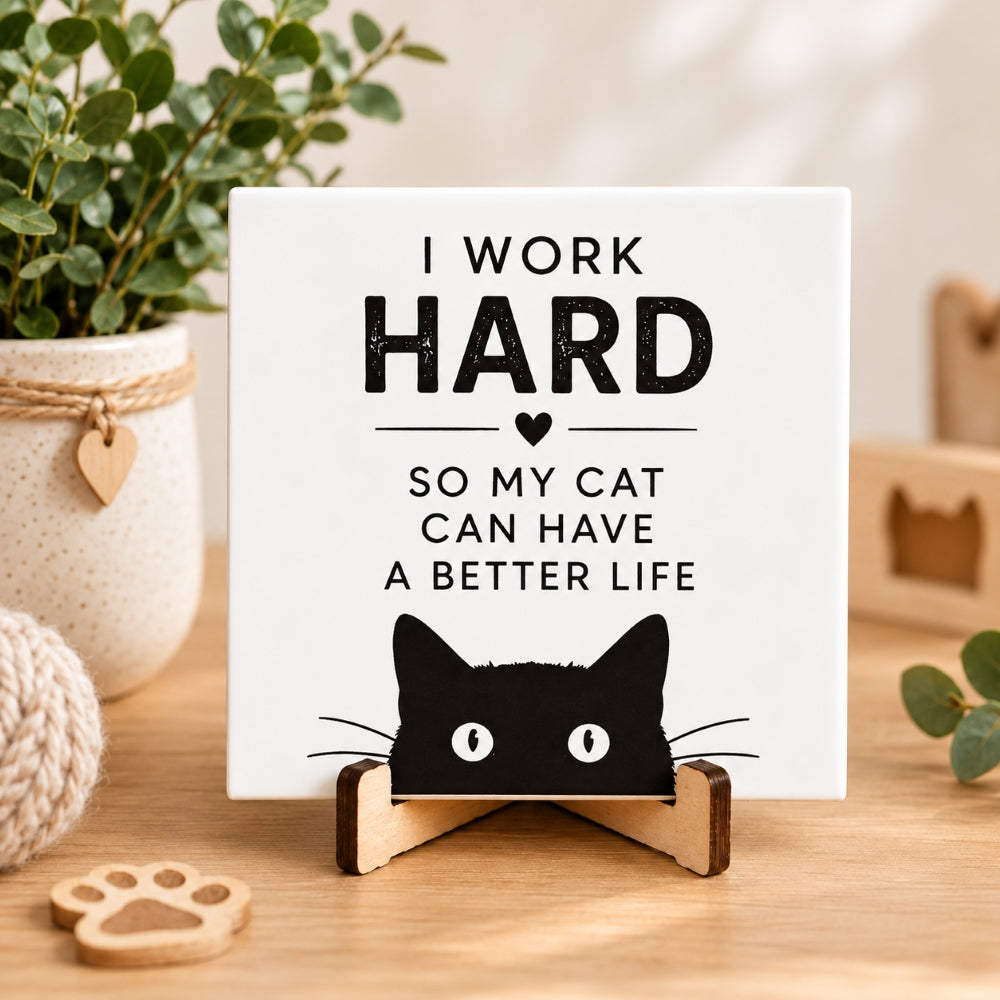 BT von Sonia Katten Fliese | Geschenk Katze