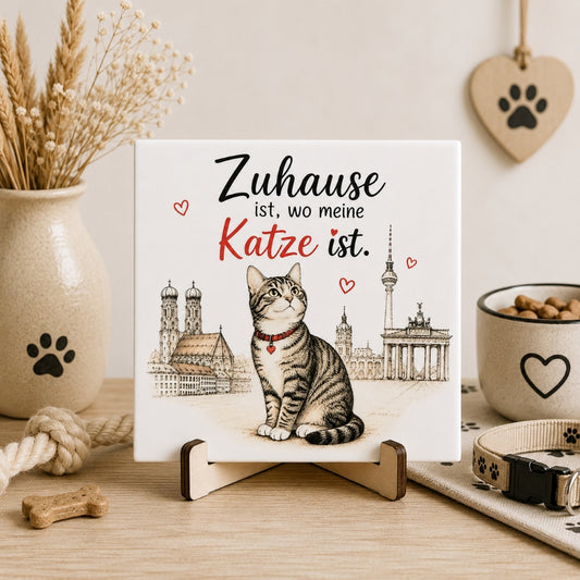 Katzenfliese mit Spruch – Katzengeschenk