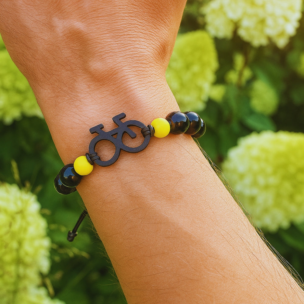 BT by Sonia Infinity Fahrradperlenarmband schwarz/gelb