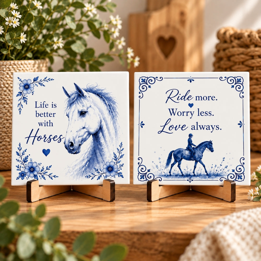 BT by Sonia Fliese Delfter Blau mit Pferd